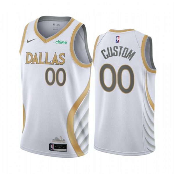Personalized Men’s Dallas Mavericks Basketball Jersey White
