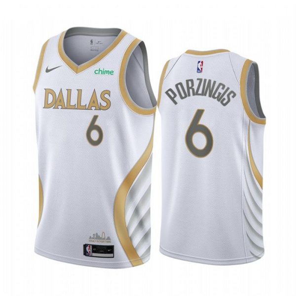 Personalized Men’s Kristaps Porzingis Dallas Mavericks Basketball Jersey White