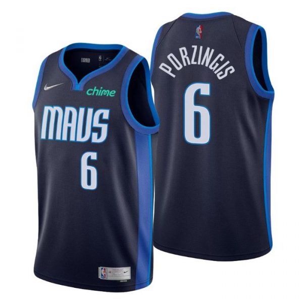 Personalized Men’s Kristaps Porzingis Dallas Mavericks Basketball Jersey Navy