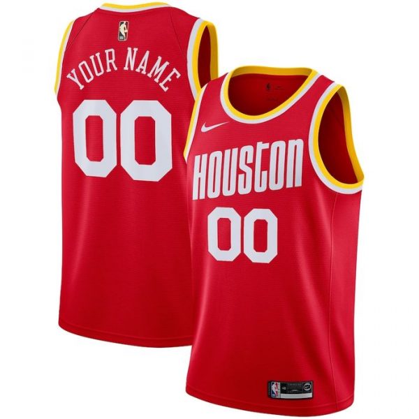 Personalized Men’s Houston Rockets Basketball Jersey Red