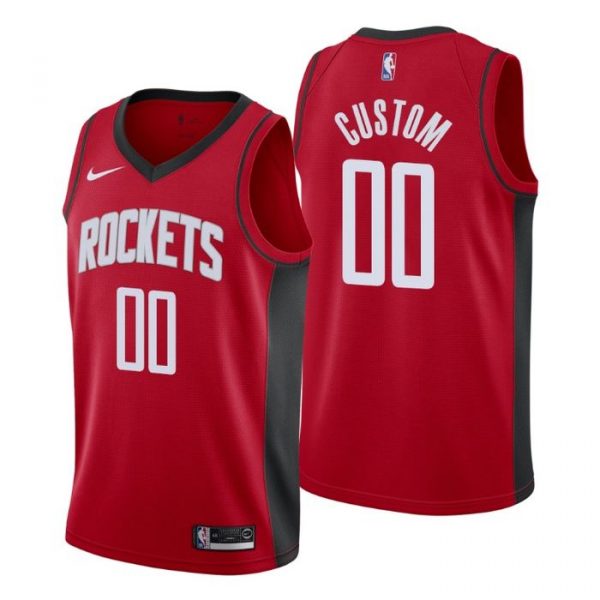 Personalized Men’s Houston Rockets Basketball Jersey Red