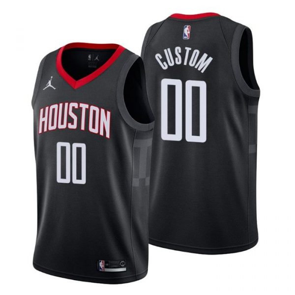 Personalized Men’s Houston Rockets Basketball Jersey Black Statement