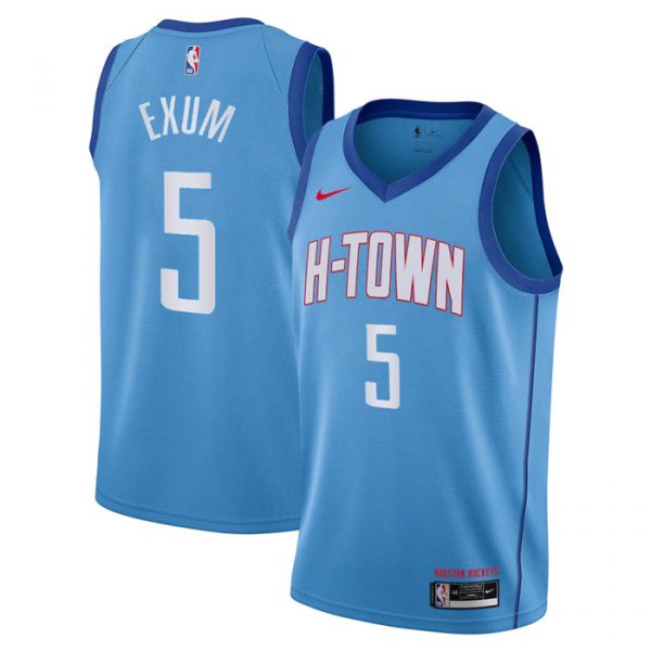 Personalized Men’s Dante Exum Houston Rockets Basketball Jersey Blue