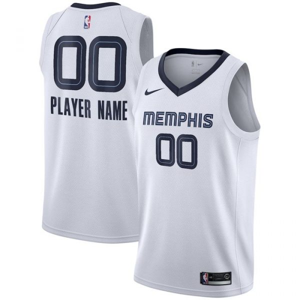 Personalized Men’s Memphis Grizzlies Basketball Jersey White