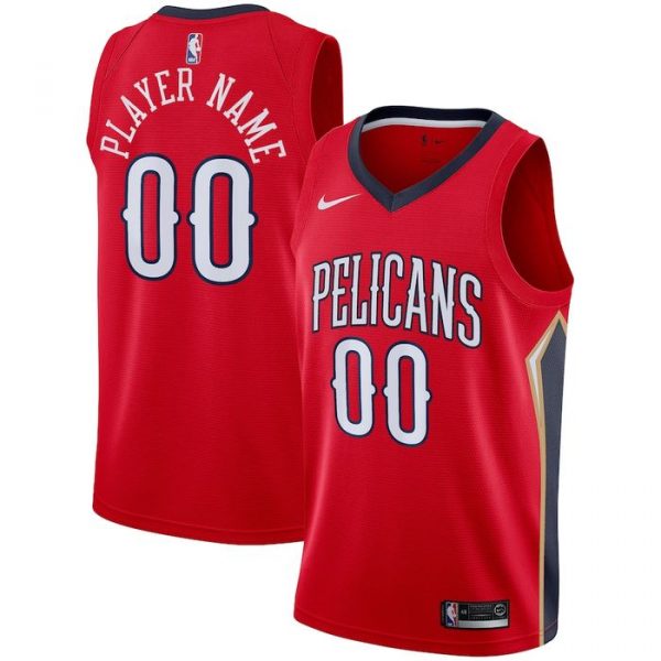 Personalized Men’s New Orleans Pelicans Basketball Jersey Red