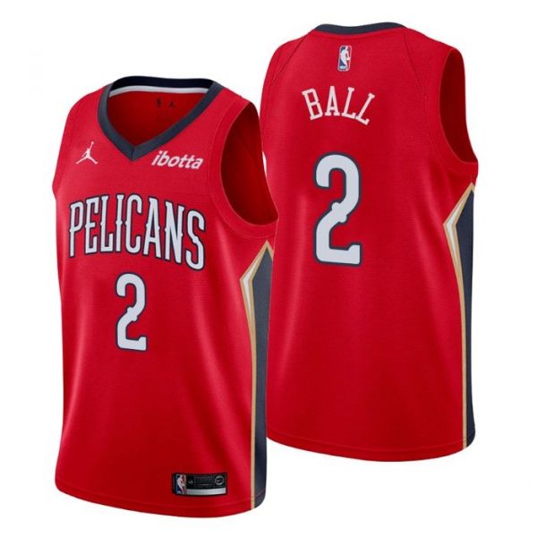 Personalized Men’s Lonzo Ball New Orleans Pelicans Basketball Jersey Red