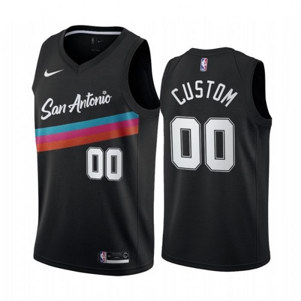 Personalized Men’s San Antonio Spurs Basketball Jersey Black