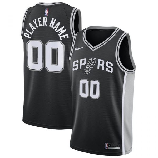 Personalized Men’s San Antonio Spurs Basketball Jersey Black