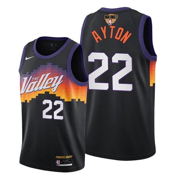 Personalized Men’s #22 Deandre Ayton Phoenix Suns 2021 NBA Finals Jersey Black City Editon