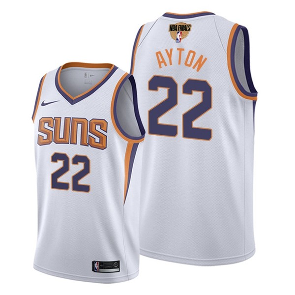 Personalized Men’s #22 Deandre Ayton Phoenix Suns 2021 NBA Finals Jersey White Association