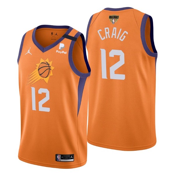 Personalized Men’s #12 Torrey Craig Phoenix Suns 2021 NBA Finals Jersey Statement Orange