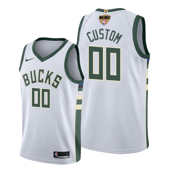 Personalized Men’s Milwaukee Bucks 2021 NBA Finals Jersey White Association