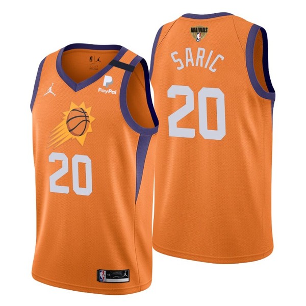 Personalized Men’s #20 Dario Saric Phoenix Suns 2021 NBA Finals Jersey Statement Orange