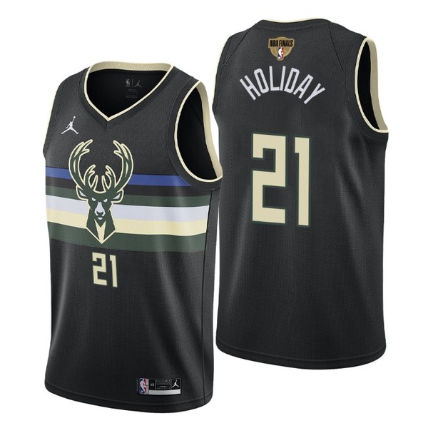 Personalized Men’s #21 Jrue Holiday Milwaukee Bucks 2021 NBA Finals Jersey Statement White