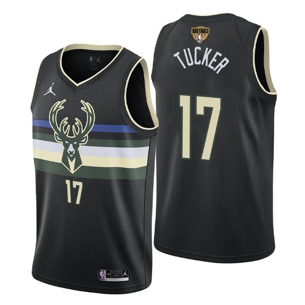 Personalized Men’s #17 P.J. Tucker Milwaukee Bucks 2021 NBA Finals Jersey Statement White