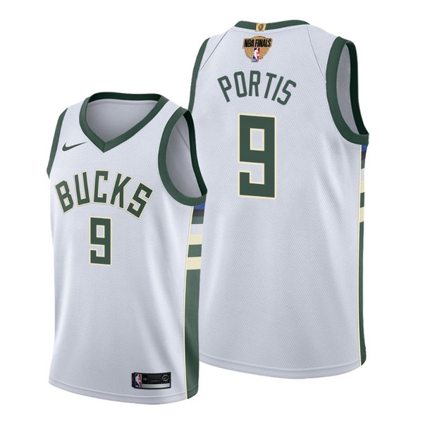 Personalized Men’s #9 Bobby Portis Milwaukee Bucks 2021 NBA Finals Jersey White Association