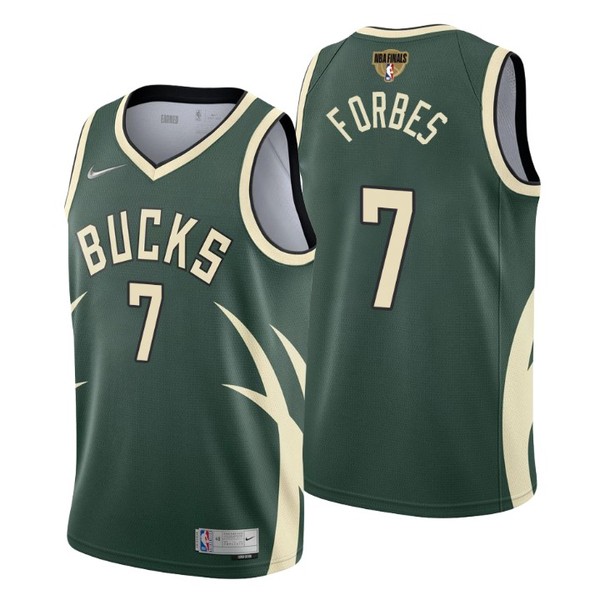 Personalized Men’s #7 Bryn Forbes Milwaukee Bucks 2021 NBA Finals Jersey Green Earned