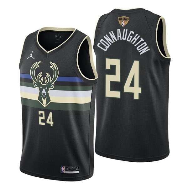Personalized Men’s #24 Pat Connaughton Milwaukee Bucks 2021 NBA Finals Jersey Statement White