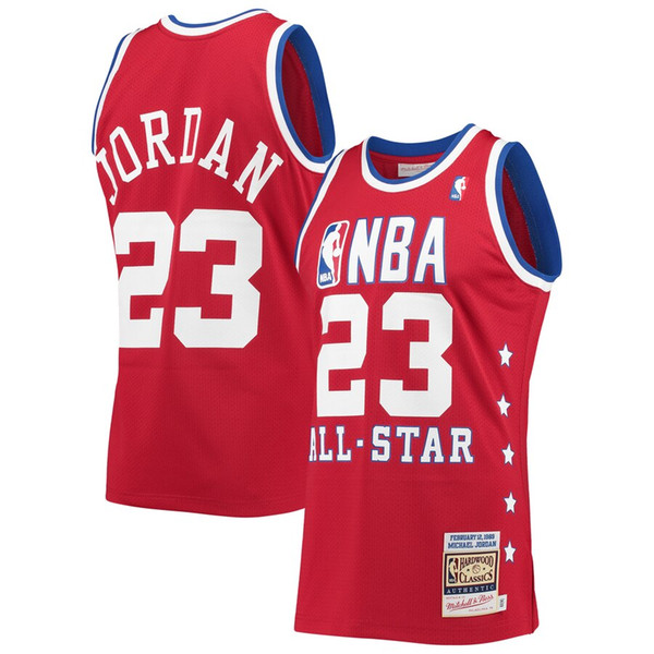 Personalized Men’s Chicago Bulls #23 Michael Jordan Red 1989 NBA All-Star Hardwood Classics Jersey Stitched