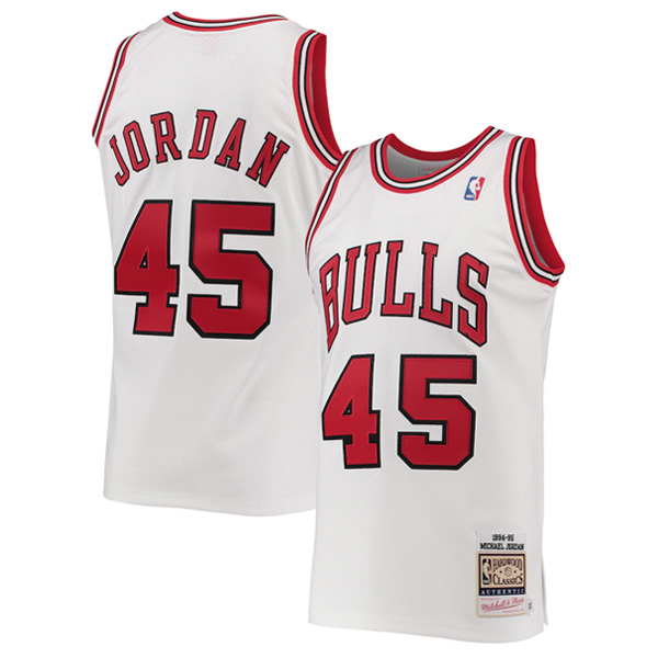 Personalized Men’s Chicago Bulls #45 Michael Jordan White 1994-95 Hardwood Classics Jersey Stitched
