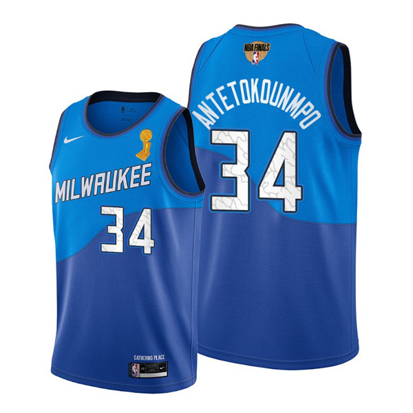 Personalized Men’s Giannis Antetokounmpo Milwaukee Bucks 2021 NBA Finals Champions Jersey