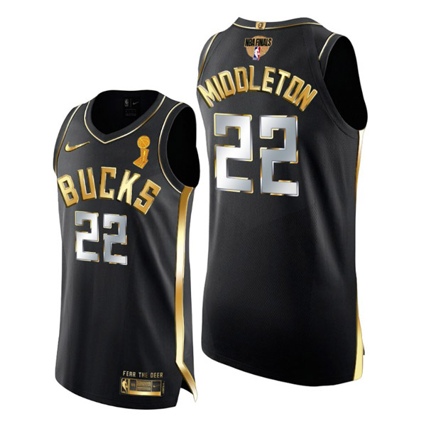 Personalized Men’s Khris Middleton Milwaukee Bucks 2021 NBA Finals Champions Jersey