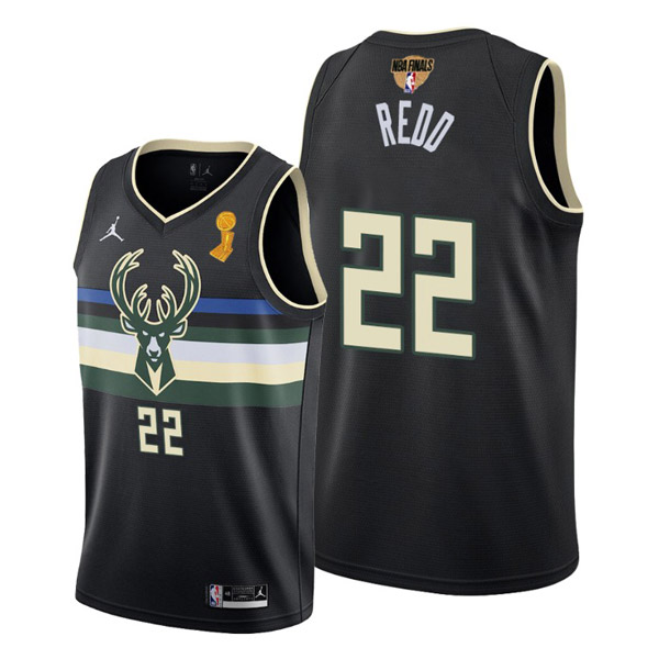 Personalized Men’s Michael Redd Milwaukee Bucks 2021 NBA Finals Champions Jersey Black Statement