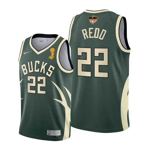 Personalized Men’s Michael Redd Milwaukee Bucks 2021 NBA Finals Champions Jersey Green Earned
