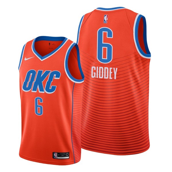 Personalized Men’s Josh Giddey Oklahoma City Thunder 2021 NBA Draft Jersey Statement Orange