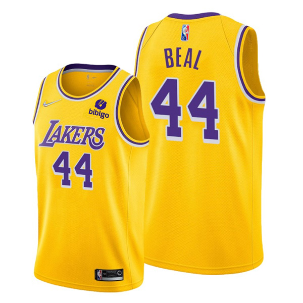Personalized Men’s #44 Bradley Beal Los Angeles Lakers Gold Icon 75th Anniversary Diamond Jersey Stitched