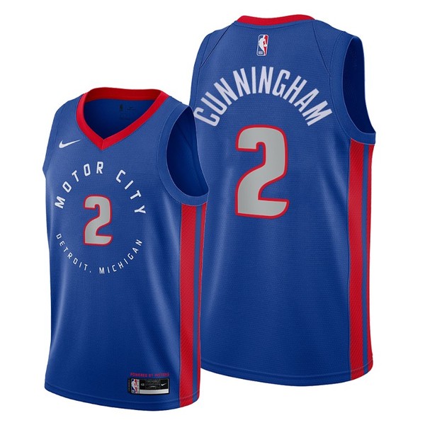 Personalized Men’s Cade Cunningham Detroit Pistons 2021 NBA Draft Jersey Blue