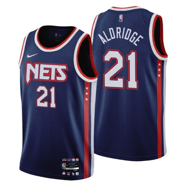 Personalized Men’s Lamarcus Aldridge Brooklyn Nets 75th Anniversary Diamond Jersey