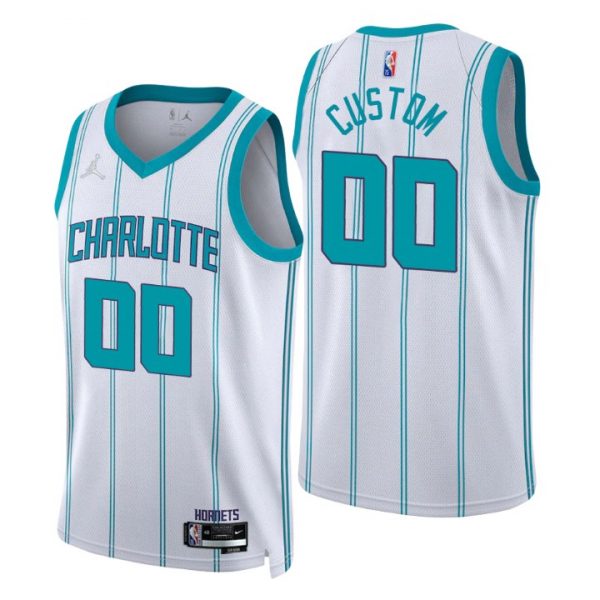 Personalized Men’s Charlotte Hornets 75th Anniversary Diamond Jersey White Association