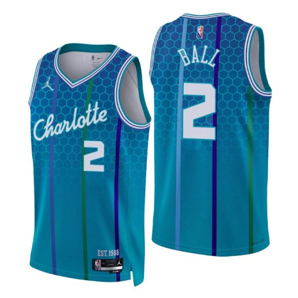 Personalized Men’s Lamelo Ball Charlotte Hornets 75th Anniversary Diamond Jersey