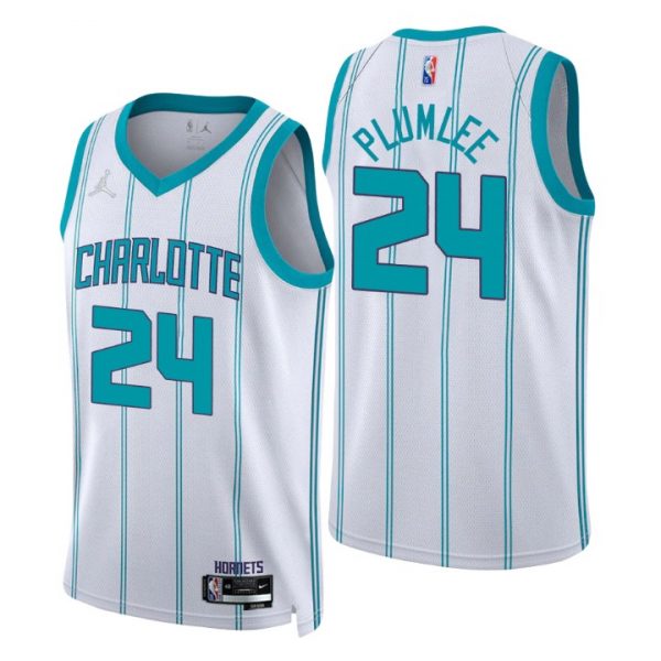 Personalized Men’s Mason Plumlee Charlotte Hornets 75th Anniversary Diamond Jersey White Association