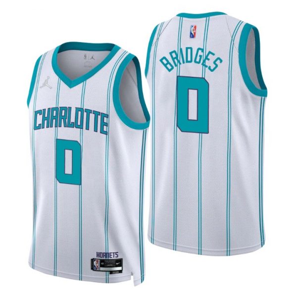 Personalized Men’s Miles Bridges Charlotte Hornets 75th Anniversary Diamond Jersey White Association