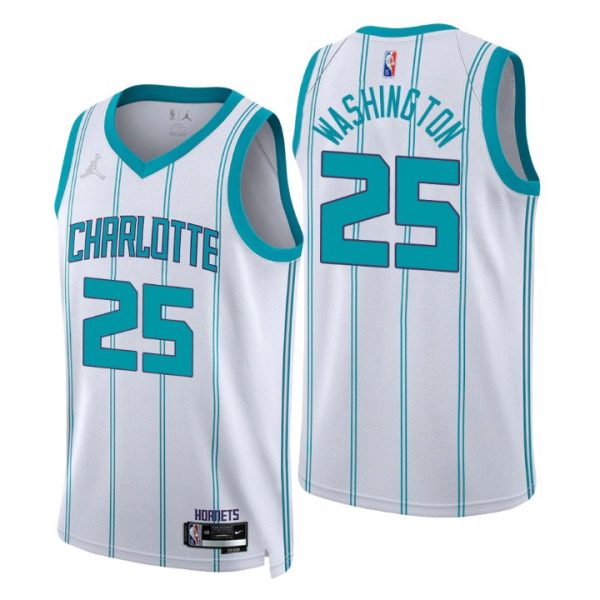 Personalized Men’s P. J. Washington Charlotte Hornets 75th Anniversary Diamond Jersey White Association
