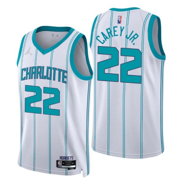 Personalized Men’s Vernon Carey Jr. Charlotte Hornets 75th Anniversary Diamond Jersey White Association