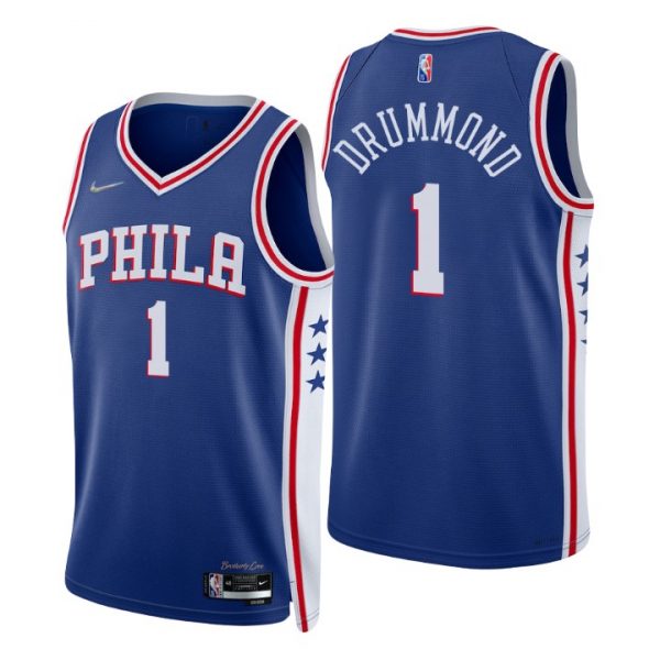 Personalized Men’s Andre Drummond Philadelphia 76ers 75th Anniversary Diamond Jersey