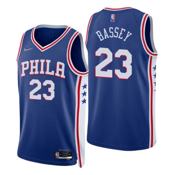 Personalized Men’s Charles Bassey Philadelphia 76ers 75th Anniversary Diamond Jersey