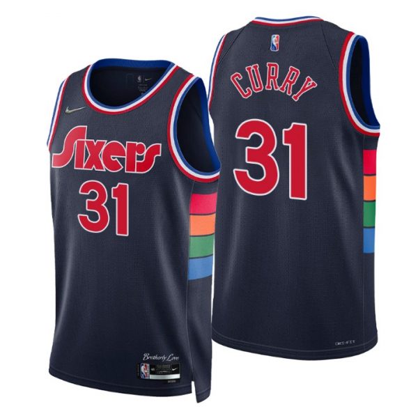 Personalized Men’s Seth Curry Philadelphia 76ers 75th Anniversary Diamond Jersey