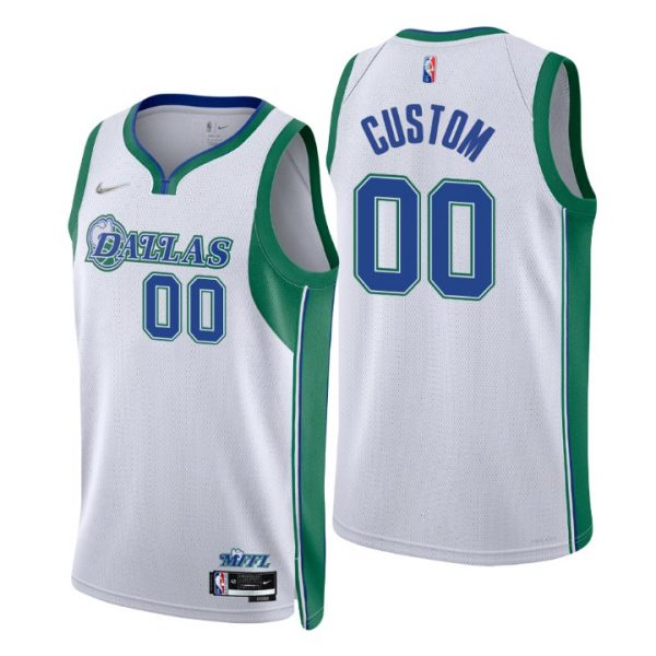 Personalized Men’s Dallas Mavericks 75th Anniversary Diamond Jersey White City