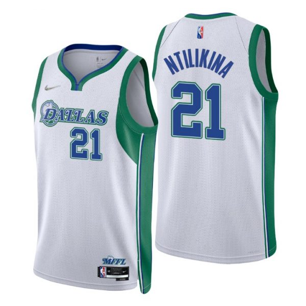 Personalized Men’s Frank Ntilikina Dallas Mavericks 75th Anniversary Diamond Jersey White City