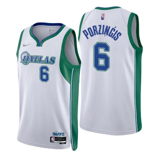 Personalized Men’s Kristaps Porzingis Dallas Mavericks 75th Anniversary Diamond Jersey White City