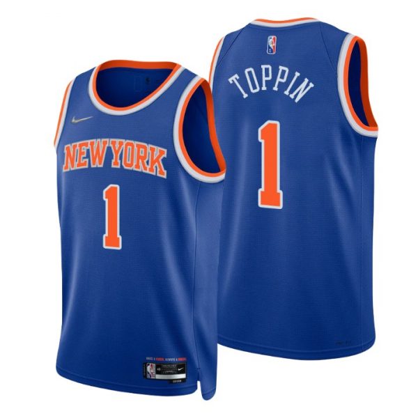 Personalized Men’s Obi Toppin New York Knicks 75th Anniversary Diamond Jersey