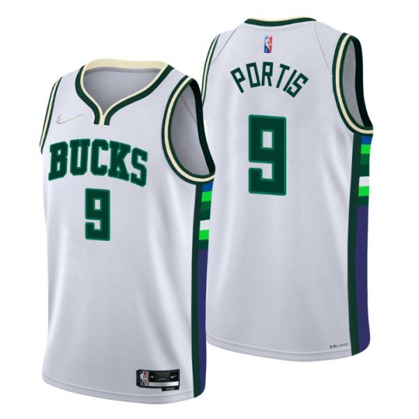 Personalized Men’s Bobby Portis Milwaukee Bucks 75th Anniversary Diamond Jersey White City