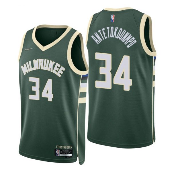 Personalized Men’s Giannis Antetokounmpo Milwaukee Bucks 75th Anniversary Diamond Jersey