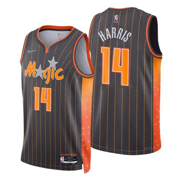 Personalized Men’s Gary Harris Orlando Magic City Anthracite 75th Anniversary Diamond Jersey Stitched