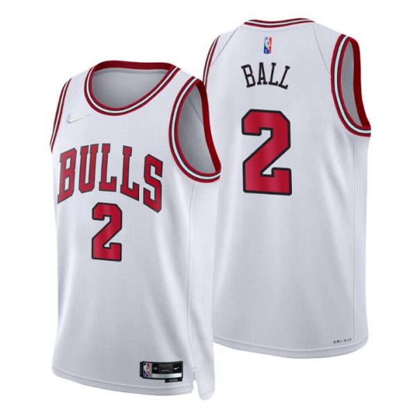 Personalized Men’s #2 Lonzo Ball Chicago Bulls 75th Anniversary Diamond Jersey White Association