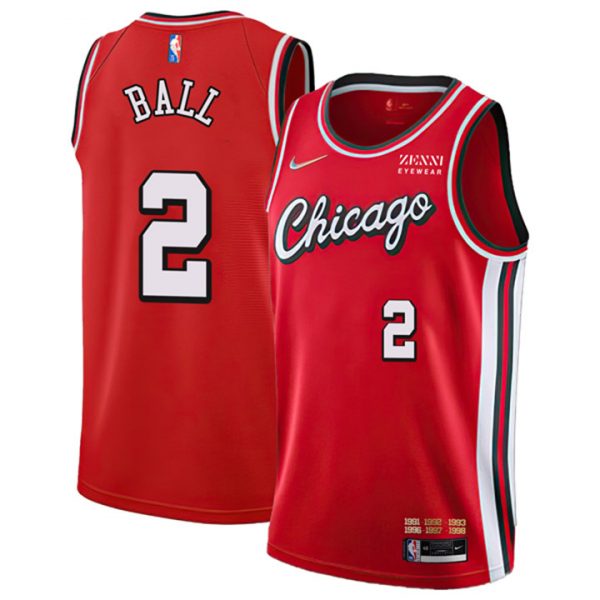 Personalized Men’s #2 Lonzo Ball Chicago Bulls 75th Anniversary Diamond Jersey